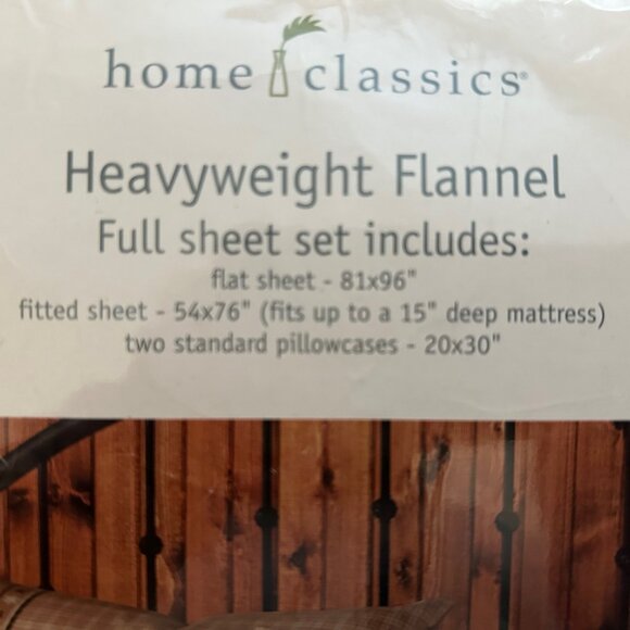 Cozy HOME CLASSICS Full-Size Flannel Sheet Set, with Rustic "Lodge Cabin" Motif - Picture 8 of 8